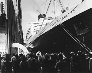 The Queen Elizabeth at dock, New York City The Queen Elizabeth at dock, New York City