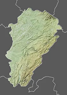 Region of Franche-Comte, France, Relief Map Region of Franche-Comte, France, Relief Map