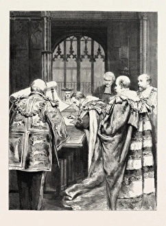 His Royal Highness The Duke Of York Signing The Roll On Taking His Seat In The House Of His Royal Highness The Duke Of York Signing The Roll On Taking His Seat In The House Of