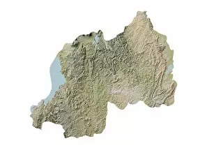 Maps Collection: Rwanda, Relief Map