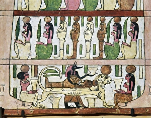 Scene of embalmment on mummy of Crates, from Dayr al-Madinah Scene of embalmment on mummy of Crates, from Dayr al-Madinah