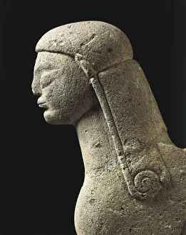 Sculpture depicting a winged sphinx from Vulci, Montalto di Castro, Viterbo Province, Italy Sculpture depicting a winged sphinx from Vulci, Montalto di Castro, Viterbo Province, Italy