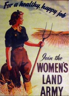 Second world war propaganda poster from the Women's Land Army Second world war propaganda poster from the Women's Land Army