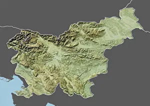 Slovenia, Relief Map with Border and Mask Slovenia, Relief Map with Border and Mask