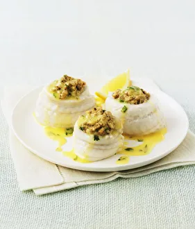 Sole turbans filled with wild mushroom mousse Sole turbans filled with wild mushroom mousse