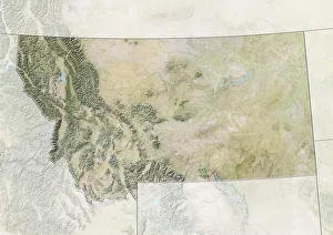 State of Montana, United States, Relief Map State of Montana, United States, Relief Map