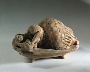 Terracotta statue known as the Sleeping Lady from the Hal-Saflieni Hypogeum at Paola, Malta, Neolithic, Prehistory Terracotta statue known as the Sleeping Lady from the Hal-Saflieni Hypogeum at Paola, Malta, Neolithic, Prehistory