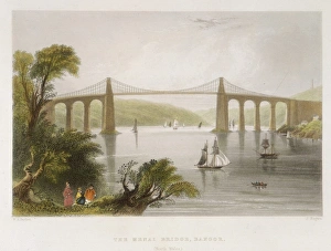 Thomas Telfords suspension bridge over the Menai Straits, Wales, built 1820-1826 Thomas Telfords suspension bridge over the Menai Straits, Wales, built 1820-1826
