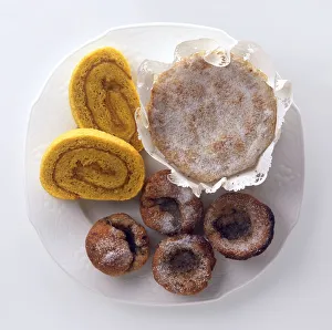 Torta de viana, Toucinho de ceu and Papos de anjo, typical cakes from Portugal Torta de viana, Toucinho de ceu and Papos de anjo, typical cakes from Portugal