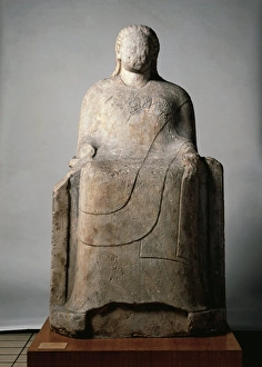Turkey, Miletus, Sculpture representing a seated man Turkey, Miletus, Sculpture representing a seated man