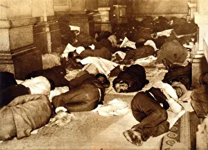 Unemployed finding shelter in City Hall, 1931 Unemployed finding shelter in City Hall, 1931