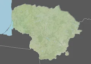 Prints of Relief map of Lithuania (with border and mask). This image was compiled from data acquired by landsat 5 and 7 satellites combined with elevation data Map Prints: Lithuania Relief Map Print