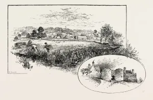 Prints of ROCKINGHAM VILLAGE AND CASTLE (LEFT), GATEWAY OF THE CASTLE (RIGHT), UK. Rockingham is a village and civil parish in the Corby district of Northamptonshire, England Northamptonshire Prints: Rockingham Village and Castle Print, UK
