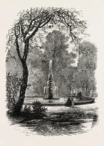 1870s Engraving Print of Chester Square, Boston