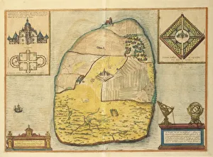 Uranienborg from Civitates Orbis Terrarum by Georg Braun, 1541-1622 and Franz Hogenberg, 1540-1590, engraving Uranienborg from Civitates Orbis Terrarum by Georg Braun, 1541-1622 and Franz Hogenberg, 1540-1590, engraving