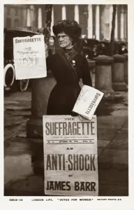 Prints of Postcard of a Suffragette Holding Newspapers. Postcard of a Suffragette Holding Newspapers Vintage Postcard Prints: Suffragette Holding Newspapers Print