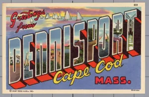 Prints of Greeting Card from Dennisport, Massachusetts. ca. 1946, Dennisport, Massachusetts, USA, Greeting Card from Dennisport, Massachusetts Vintage Postcard Prints: Greeting Card Print from Dennisport, Massachusetts 1946