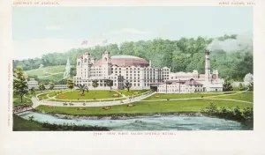 Prints of New West Baden Springs Hotel Postcard. ca. 1888-1905, New West Baden Springs Hotel Postcard Vintage Postcard Prints: New West Baden Springs Hotel Print, ca. 1888-1905