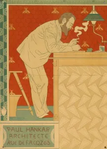 Prints of PAUL HANKAR; ARCHITECTE, Adolphe Crespin (Brussels 1859 - 1944 Saint-Josse-ten-Noode (Belgium)), 1894, print, color lithograph, sheet: 530 mm x 390 mm Vintage Postcard Prints: Paul Hankar; Architecte Color Lithograph Print