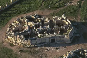Temple Prints: Malta Hagar Qim Megalithic Temple Aerial View Print