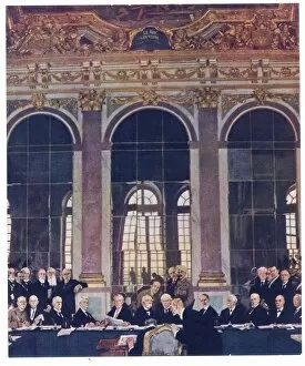 Images Dated 1st January 1919: World War I: Signing Treaty of Versailles