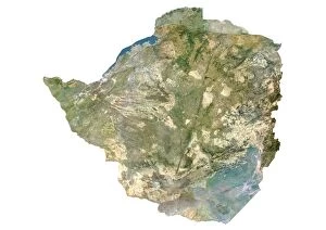 Maps Collection: Zimbabwe, Satellite Image