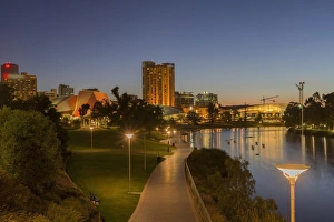 Adelaide City at twilight time, South Australia Adelaide City at twilight time, South Australia