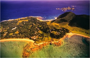 Aerial view of the lagoon on Lord Howe Island Aerial view of the lagoon on Lord Howe Island