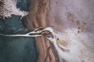Aerial view of Lake Tyrrell surface patterns Aerial view of Lake Tyrrell surface patterns