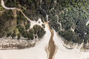 Aerial view of Moreton Island where sea meets forest Aerial view of Moreton Island where sea meets forest