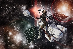 astronaut, cell phone, color image, computer graphic, concept, deep space, digital camera astronaut, cell phone, color image, computer graphic, concept, deep space, digital camera