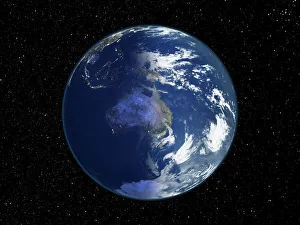 Australia, day and night, satellite image of the Earth Australia, day and night, satellite image of the Earth