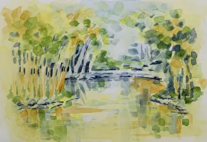 Bamboo Island and Pond Mt Coot-tha Botanical Gardens Watercolor Painting Bamboo Island and Pond Mt Coot-tha Botanical Gardens Watercolor Painting