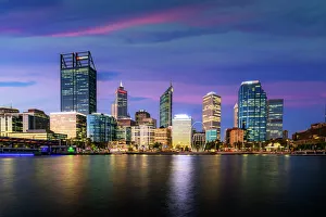 Beautiful View of Perth City Centre From Swan River with Elizabeth Quay and Skyscraper Beautiful View of Perth City Centre From Swan River with Elizabeth Quay and Skyscraper