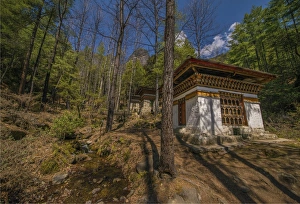 Bhuddist Prayer houses inthe mountainous area near Paro, in Eastern Bhutan Bhuddist Prayer houses inthe mountainous area near Paro, in Eastern Bhutan