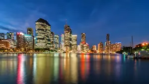 Brisbane Night Skyline Print