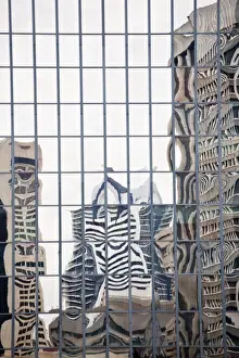 City Reflection Photography Prints: Buildings reflected in mirrored windows of office building, Brisbane, Australia