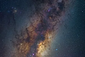 Close up detail of the Milky Way galactic centre and Rho Ophiuchi constellation Close up detail of the Milky Way galactic centre and Rho Ophiuchi constellation