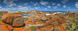 The coastline of Half Moon bay, King Island Bass Strait, Tasmania, Australia The coastline of Half Moon bay, King Island Bass Strait, Tasmania, Australia