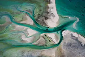 Flying over Shark Bay Print
