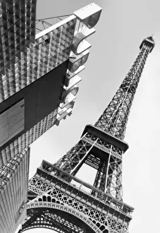 Images Dated 2006 September: Leaning Eiffel Tower Empty Advertising Hoardings Print