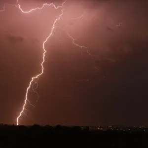 Print of Lightning Strike over Sydney Skyline