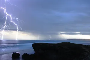 Australian Views Print: Fork Lightning over Ocean