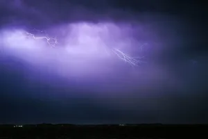Australian Lightning Storm Prints: Lightning over the ocean