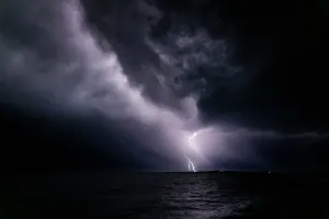 Australian Lightning Storm Prints: Lightning over the ocean