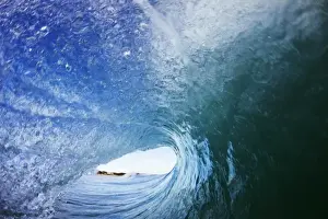 Looking out from barrel of wave Print