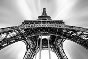 Famous French Landmarks Prints: Looking Up at the Eiffel Tower