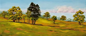 Lush Green Hills and Trees Landscape Painting Lush Green Hills and Trees Landscape Painting