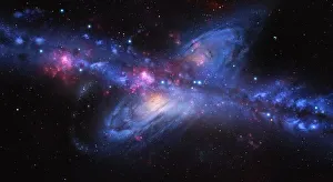 Milky Way Colliding with Andromeda Milky Way Colliding with Andromeda