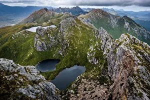 On the top of mt Scorpio in Western Arthurs Range, Southwest Tasmania On the top of mt Scorpio in Western Arthurs Range, Southwest Tasmania